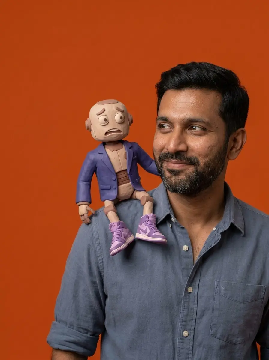 Clay illustration: Founders working with their AI agent.